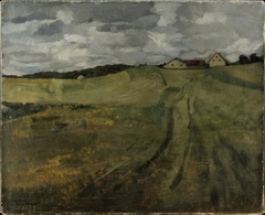 Stubble Field with Ascending Path near Wessling by Wilhelm Trübner