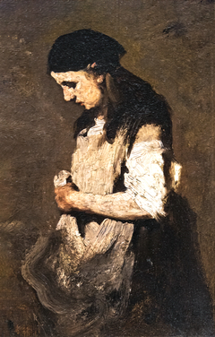 Study of a woman by Augustin Théodule Ribot