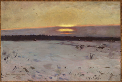 Sunset in winter by Józef Chełmoński