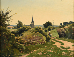 Temps de soleil à Saint-Privé by Henri Harpignies