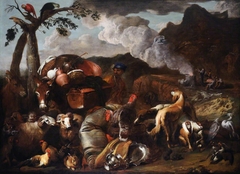 The Animals leaving the Ark with the Sacifice of Noah in the distance by Anonymous