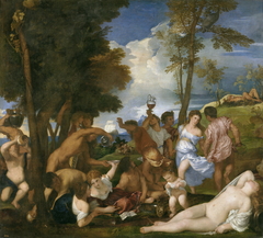 The Bacchanal of the Andrians by Titian