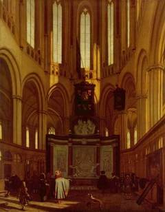 The choir of the Nieuwe Kerk in Amsterdam with the tomb of Michiel de Ruijter by Emanuel de Witte