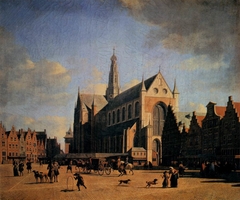 The Great Market (Grote Markt) in Haarlem by Gerrit Adriaenszoon Berckheyde