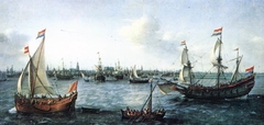 The Harbour in Amsterdam by Hendrick Cornelisz Vroom