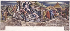 The Legend of Bubbling Springs (mural study, Manitou Springs, Colorado Post Office) by Archie Musick