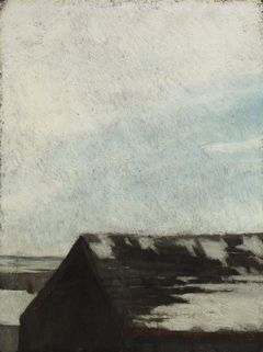 The Old Barn Under Snow, Newport by John La Farge