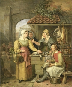 The Poultry Stall by Willem Jodocus Mattheus Engelberts