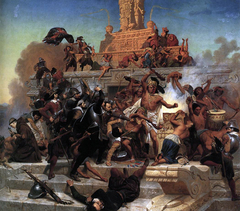 The Storming of Teocalli by Cortez and his Troops by Emanuel Leutze