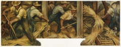 Threshing Barley (mural study, Chilton, Wisconsin Post Office) by Charles W Thwaites