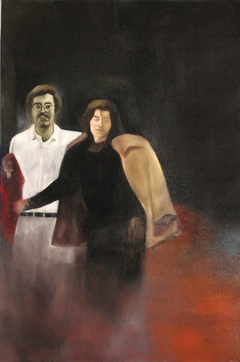 Titika and Zelos                                              (Oil on canvas  150 x100 cm) by Damianos Iosifidis