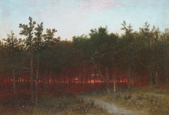 Twilight in the Cedars at Darien, Connecticut by John Frederick Kensett