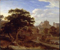 Two Churches and a Town Wall by Jan van der Heyden