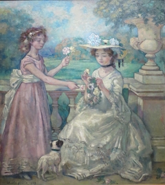 Two Girls on a Terrace by Charles-François-Prosper Guérin