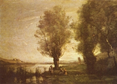 Le repos sous les saules by Jean-Baptiste-Camille Corot