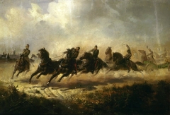 Charge of the artillery (Charge of Russian horse artillery) by Maksymilian Gierymski