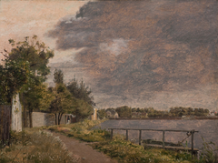 View of Dosseringen near the Suburb Østerbro outside Copenhagen, Cloudy Sky by Christen Købke