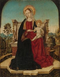 Virgin and Child Enthroned in a Landscape by Jacobello d'Antonio