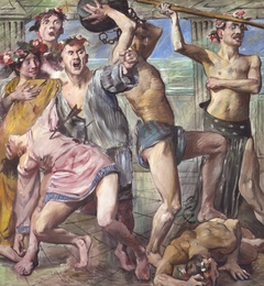 Wandschmuck der Villa Katzenellenbogen (Die Freier im Kampf gegen Odysseus). Gemäldezyklus von insgesamt 11 Bildern by Lovis Corinth