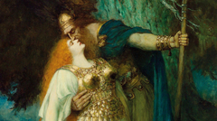 Wotans Abschied von Brunhilde/Wotan's Farewell to Brunhilde (detail) by Ferdinand Leeke