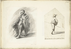 Zittende man en lopende jongen by Moses ter Borch